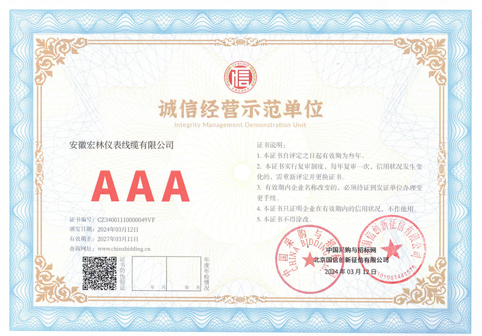 誠(chéng)信經(jīng)營(yíng)示范單位